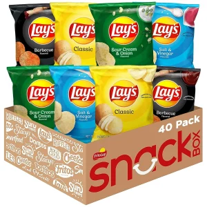 Lay's Potato Chip Variety Pack Snack Chips, 40 Count Multipack