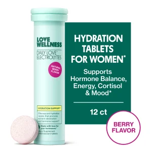 Love Wellness Daily Love Electrolyte Tablets, Berry Flavor Hydration & Hormone Support
